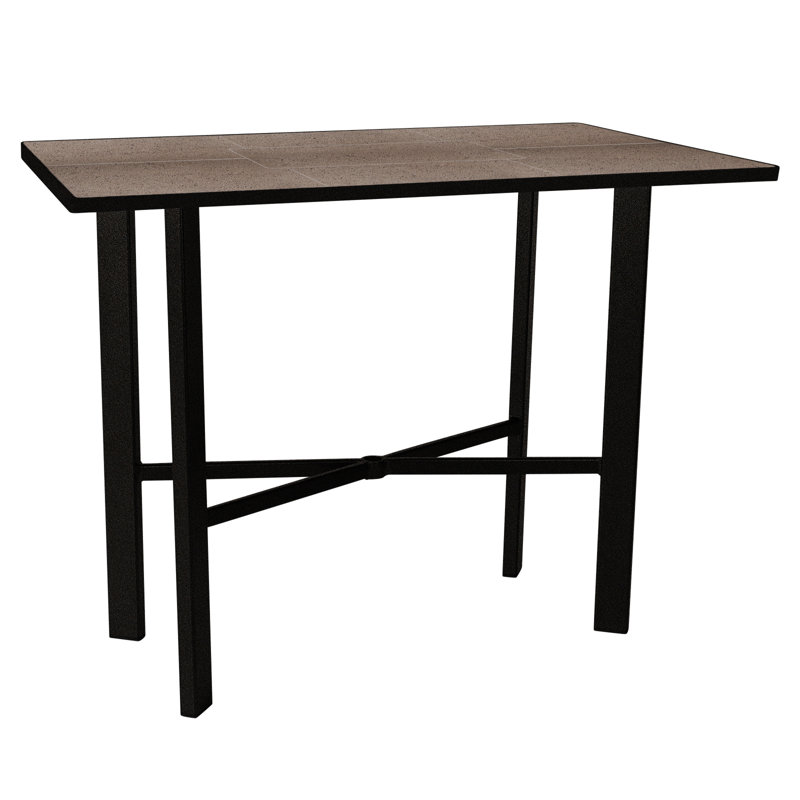 Tables Outdoor Rectangle Bar Table, Carbon Black, Canyon Taupe
