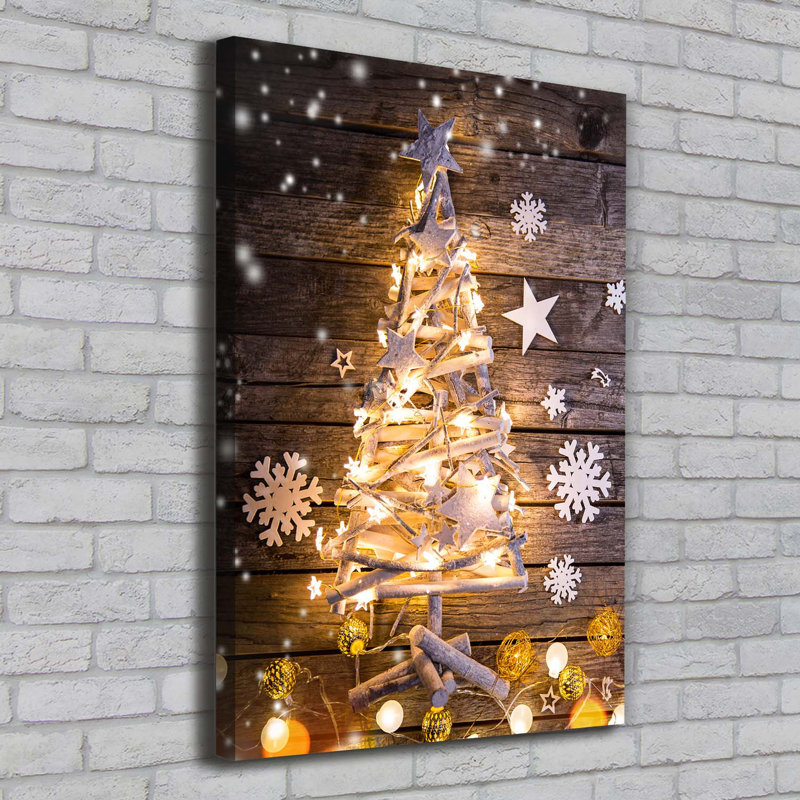 Shining Christmas Tree - Wrapped Canvas Print