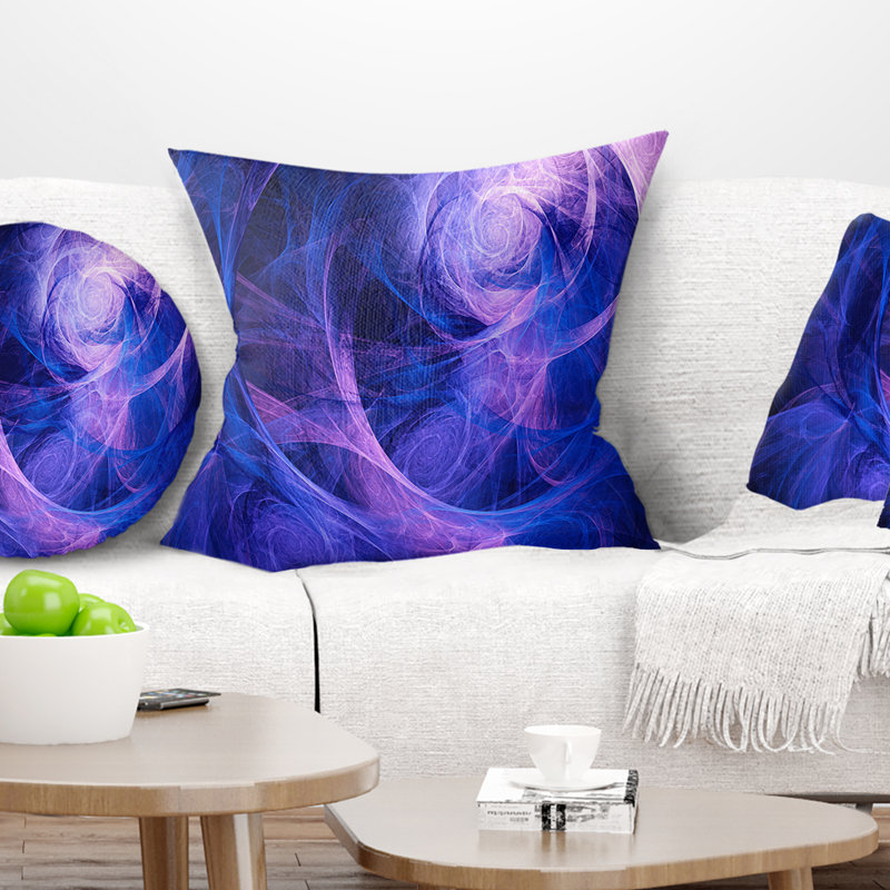 Bright Stormy Sky - Coussin imprimé abstrait, 16 po x 1 po, Coussin décoratif, Bleu