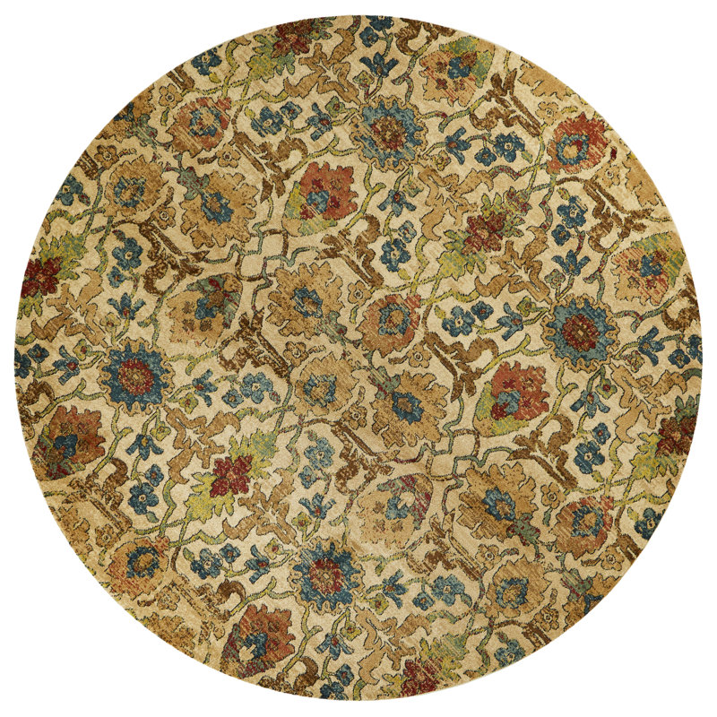 Penitas Geometric Indoor Rug, Round 9'10"