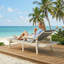 Chaise longue d'extérieur en PEHD toutes saisons MURCano avec accoudoirs et roulettes: lit de bronzage inclinable robuste avec toile respirante, dossier réglable à 5 positions pour la piscine et le patio-133136617
