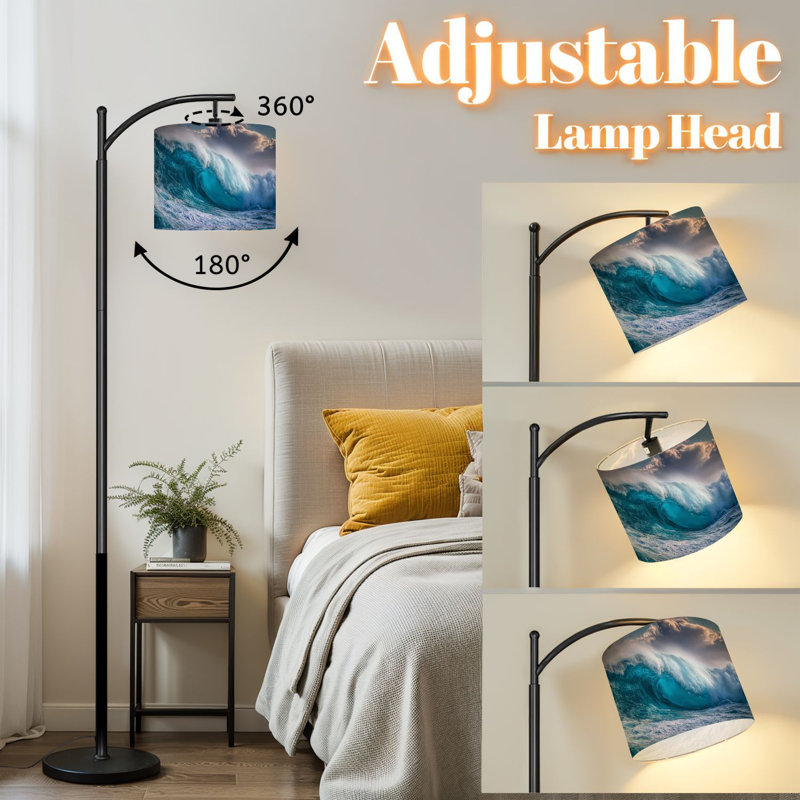 Lampe sur pied à arc avec abat-jour réglable Big Wave Breaking Sunset Lamp Lamping