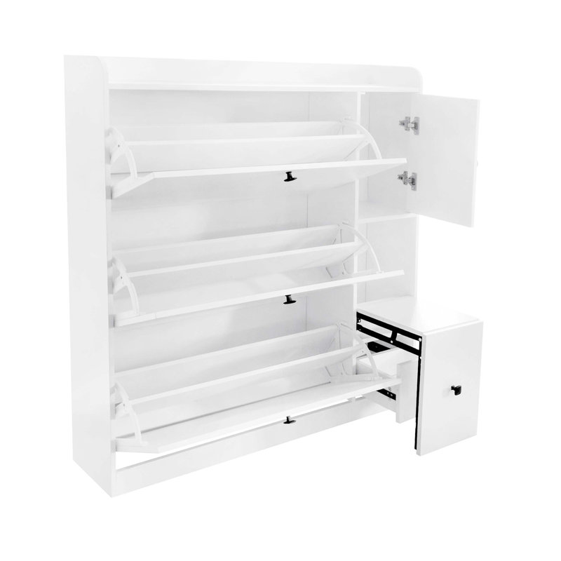  24 Pair Shoe Storage Cabinet, White