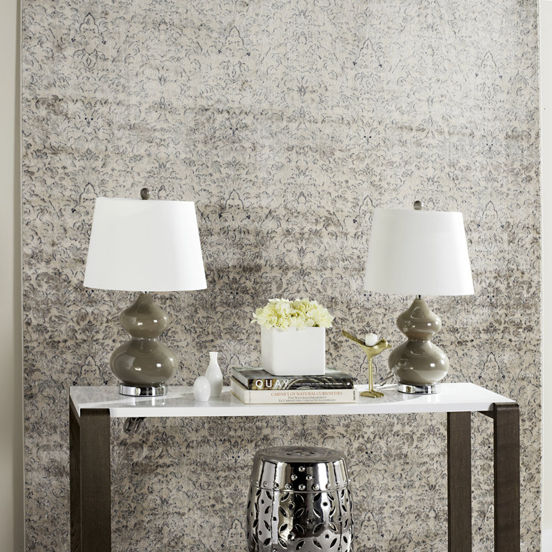 Courtney Glass Table Lamp, Taupe