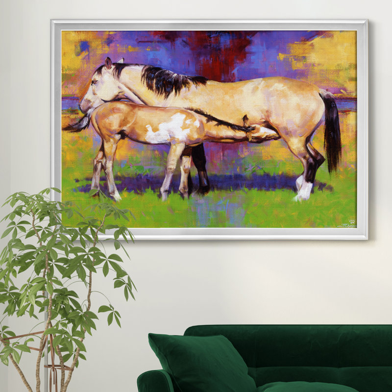 «Contenu», reproduction d'art sur toile, H 26,5 po x l 36,5 po x P 1 po, Cadre argenté