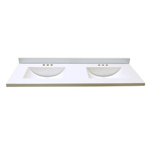 Plateau de meuble-lavabo double 61 po