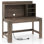Bureau d'ordinateur avec huche 2 prises de courant USB et ports de charge Type-c 3 tablettes Chêne gris