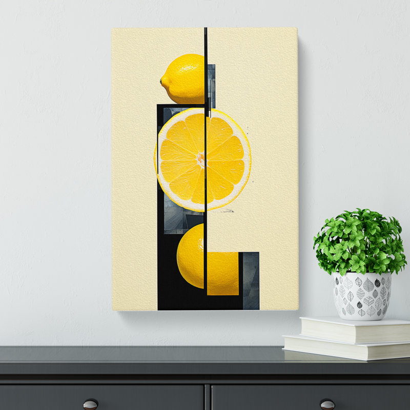 Sliced Lemon Constructivism No.2 - Wrapped Canvas, 50cm H x 35cm W x 3cm D