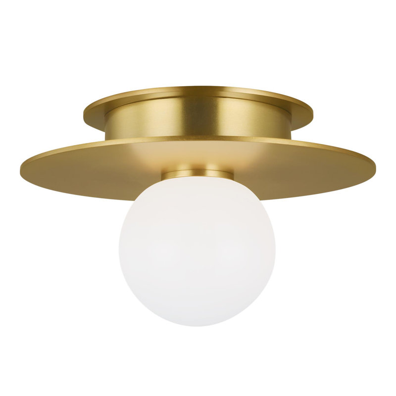 Plafonnier encastré 1 lumière Allegra par Kelly Porterstler, Bronze brillant, H 4,625 po x l 8 po x P 8 po