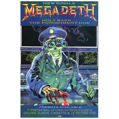  Officiellement sous licence Megadeth - affiche de l'art des Guerres sacrées - 24 x 36 pouces - reproduction décorative - papier affiche - prêt à encadrer