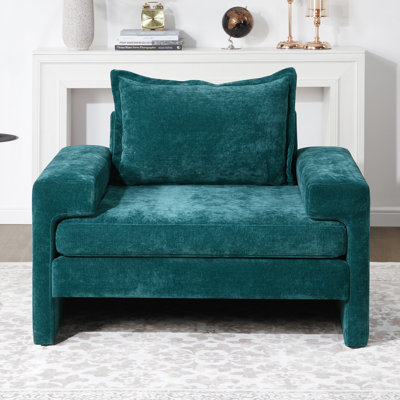 Fauteuil en chenille avec accoudoirs larges