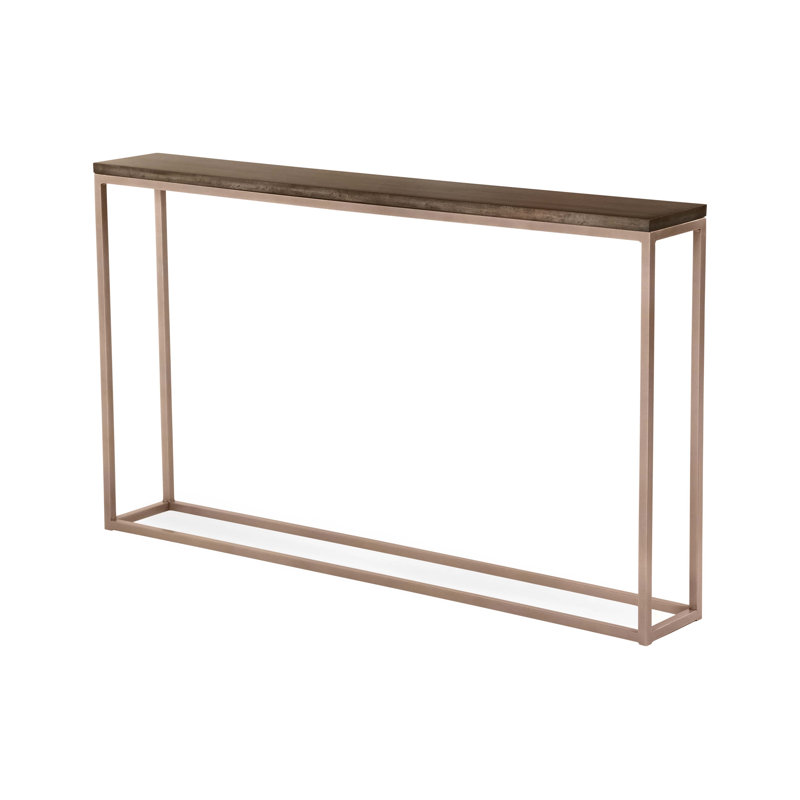 Chaplin 54'' Solid Wood Top Console Table, Cashew, Argento Antico