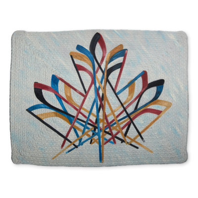 Canadian Hockey Braided Polyester Placemat - Snow Sports Decor