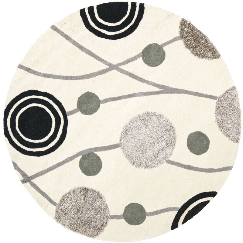 Soho Hand Tufted Wool Geometric Rug, Round 6'