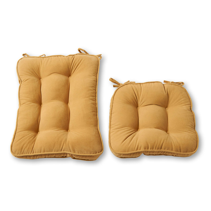 Ensemble de coussins de chaise berçante réversible en microfibre, L 22 po x P 17 po, Crème