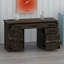 Bureau de direction Farmhouse avec station de charge, prises de courant, tiroirs, armoire et tiroir classeur-130595101