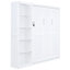 Grand lit escamotable mural avec tablettes, lit blanc, peu encombrant pour les pièces à usages multiples, matelas de 8 pouces compatible, gymnase à domicile facile à utiliser, support à lattes flexible, assemblage simple