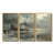Toile avec cadre flottant or