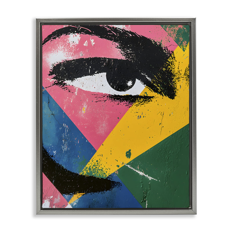 «Dynamic Fractal Eyes», art mural gris sur toile flottante, design par Walker Noble, H 31 po x l 25 po
