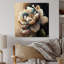 Crème fleur blanche - décoration florale acrylique murale-1844306308