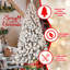 Arbre de Noël floqué pré-éclairé avec lumières UL blanc chaud, fil mémoire dépliable et support en métal stable-1061420097