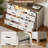 Commode 8 tiroirs avec miroir, coiffeuse de maquillage Cale