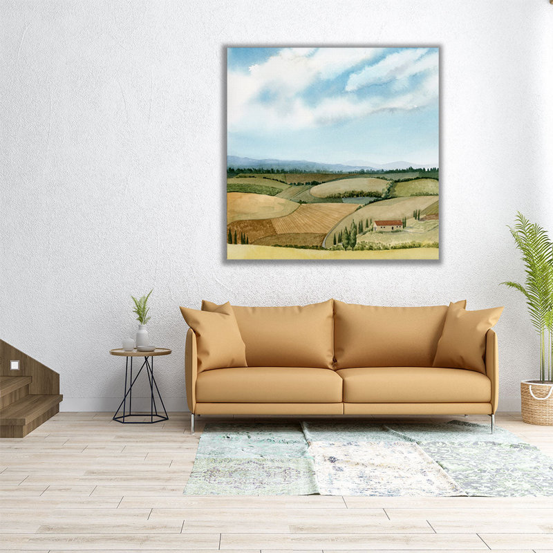 «Tuscan Farmland II», reproduction d'art sur toile, H 12 po x l 12 po