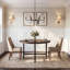 Fir Wood Top Dining Table with Iron Base