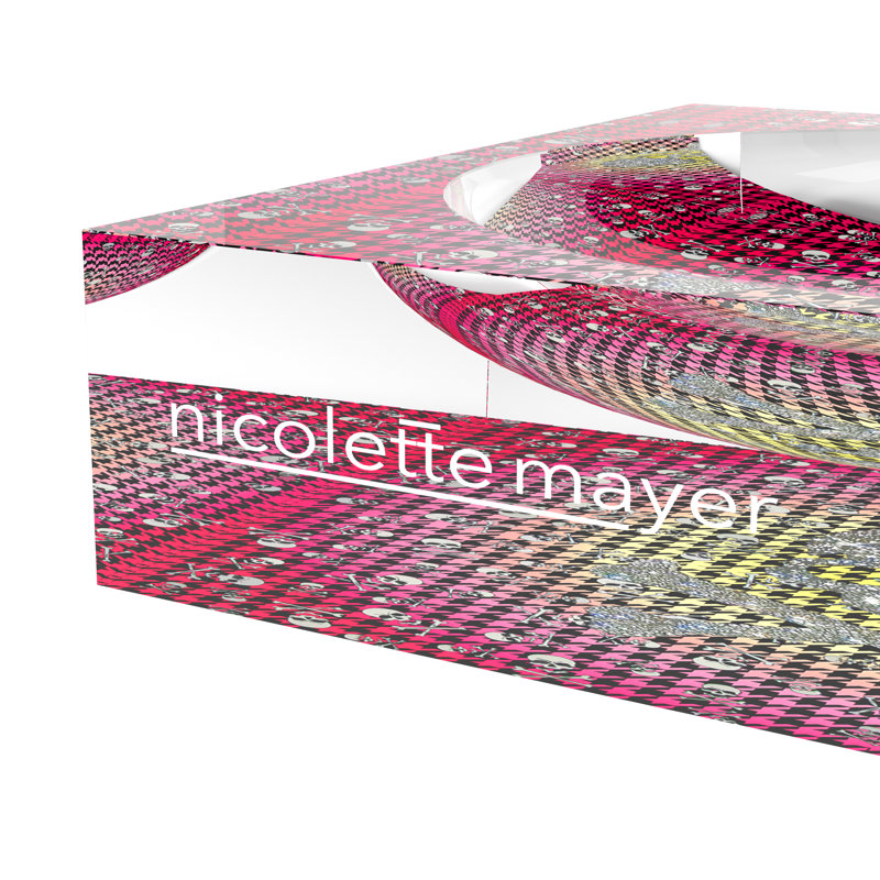 CrossBones Houndstooth Acrylic Candy Catchall Dish, Pink Yellow