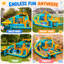 Jeu gonflable ECLIFE 13,8 pi x 16,9 pi avec glissade d'eau et souffleur d'air