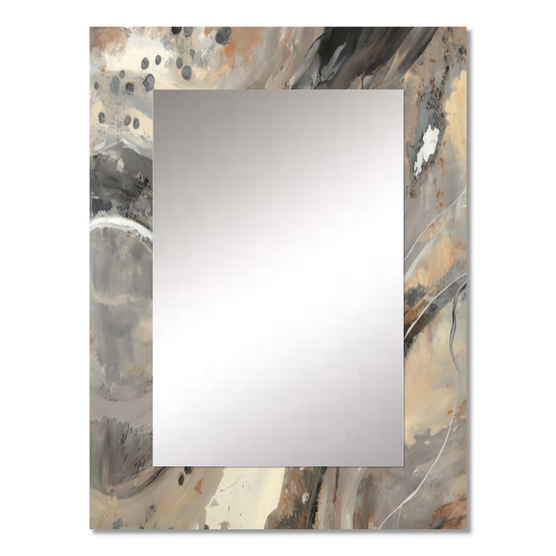 Morning Effervescence III - décor de miroir mural unique abstrait, grand miroir moderne, impression d'art en métal
