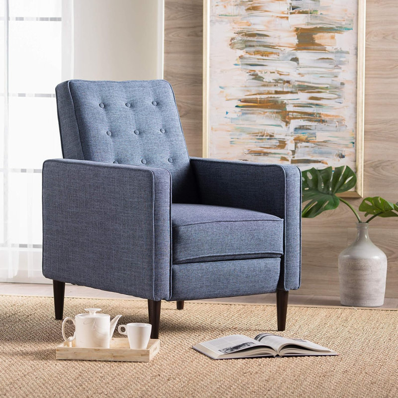 Fauteuil inclinable pivotant et ergonomique, Mélange de polyester bleu foncé