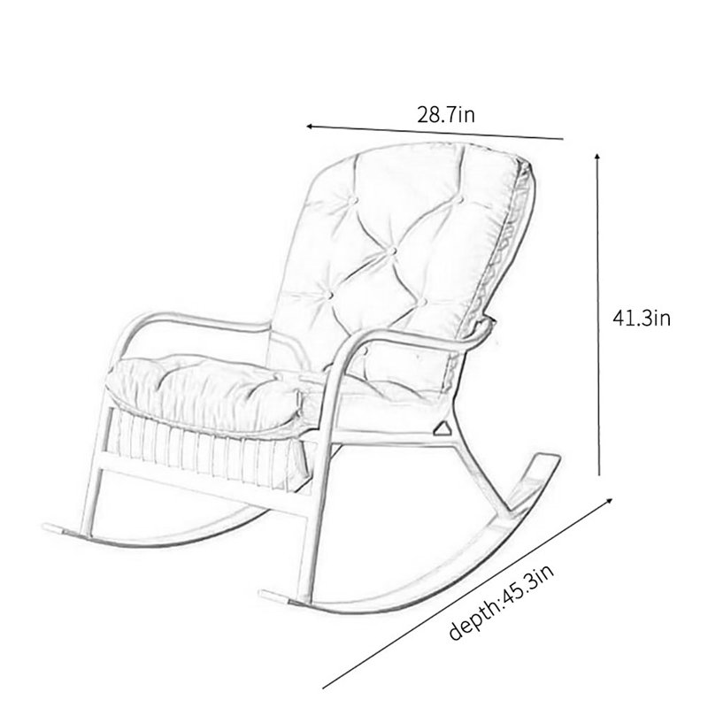 Chaise berçante Nordic Casual Elegant, Noir, Noir