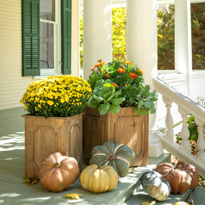 Manor Wood/Metal Planter Set