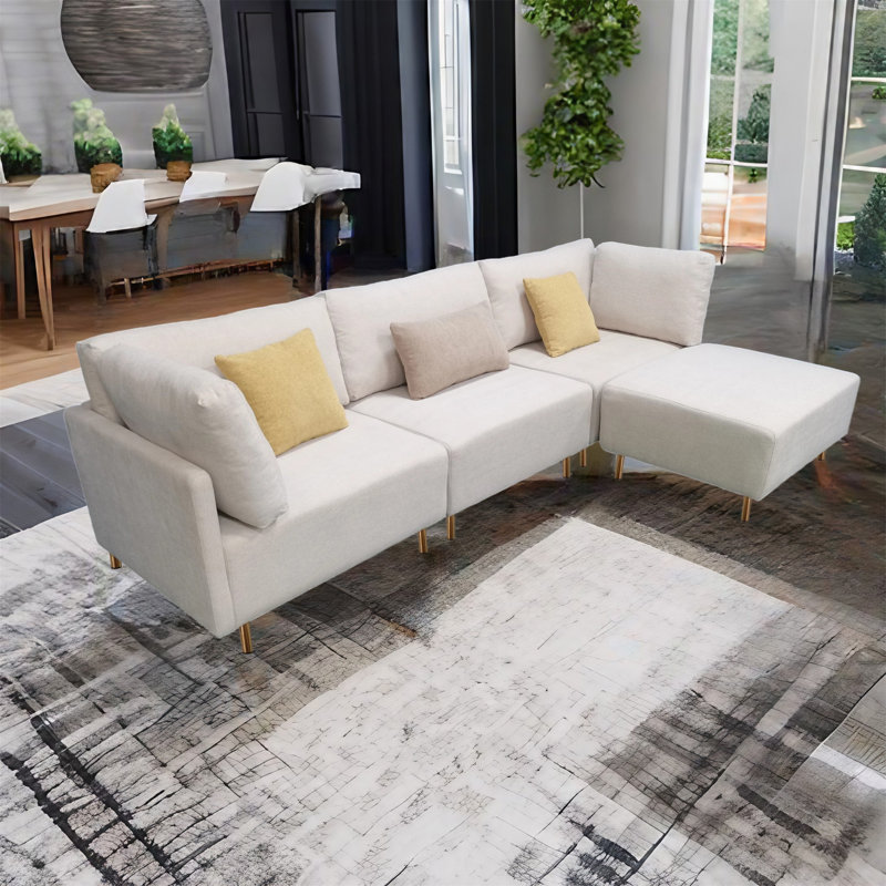 Upholstered L-Shaped Sectional Reversible