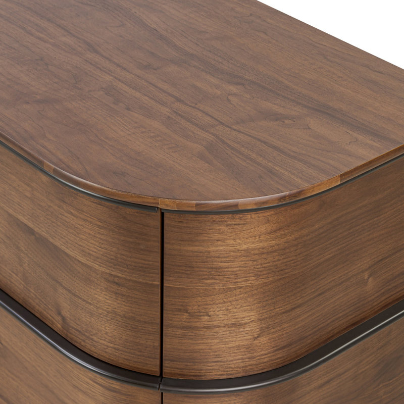 Theo 6 Drawer Dresser-Dark Brown Walnut Veneer