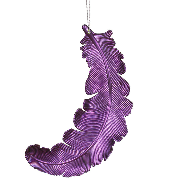 Ornement de Noël incassable de plume, Purple Passion