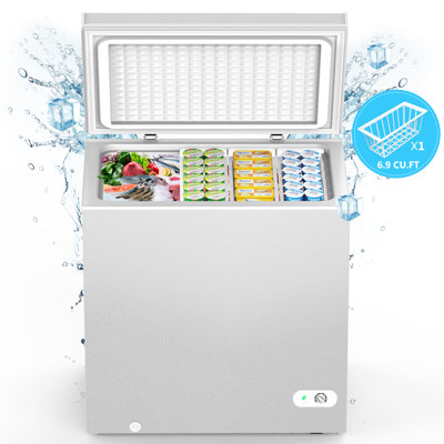 7.0 Cu.ft Deep Freezer, Chest Freezer with 7 Temp Settings, Energy Saving, Quiet, Balanced Hinge