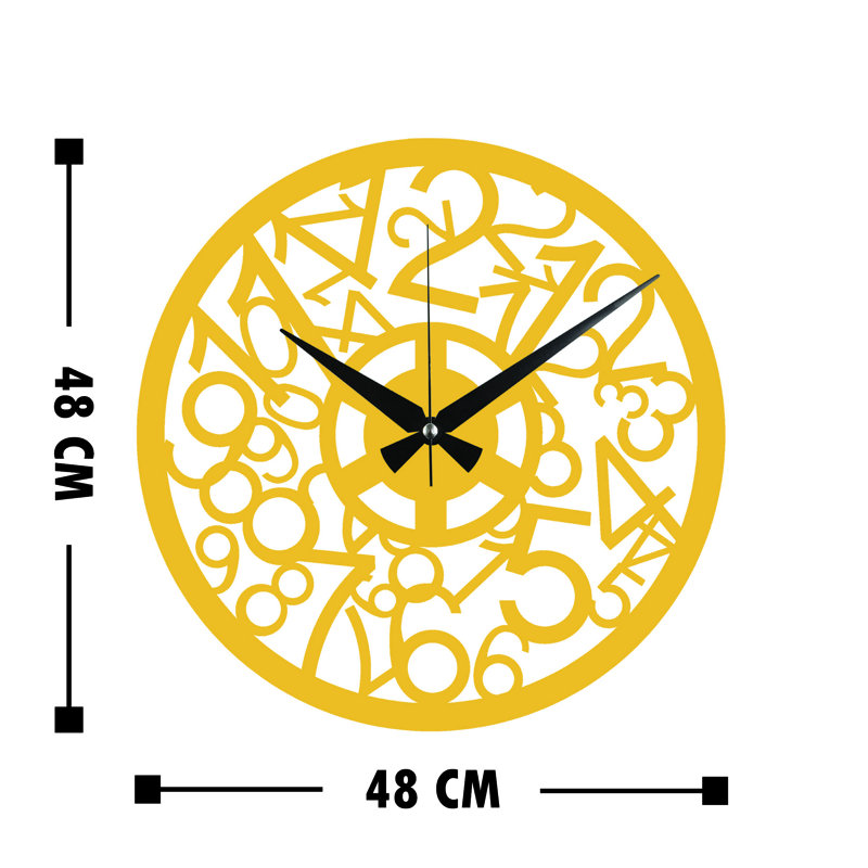 Horloge murale 19 po Shakira, Doré / Noir