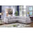 Modern Sofa Penelope Linen Fabric Reversible L-Shape Sectional Sofa With Pillows