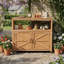 Table de patio d'extérieur en bois de sapin avec rangement - Buffet d'extérieur rectangulaire et console pour terrasse, jardin ou intérieur-1494390553