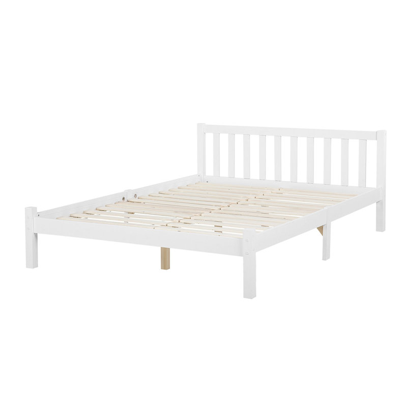 Persephone Solid Wood Bed, White, European Double (140 x 200 cm)