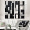 «Black and White Cuboids Dream - Abstract Shapes», ensemble d'art mural sur toile