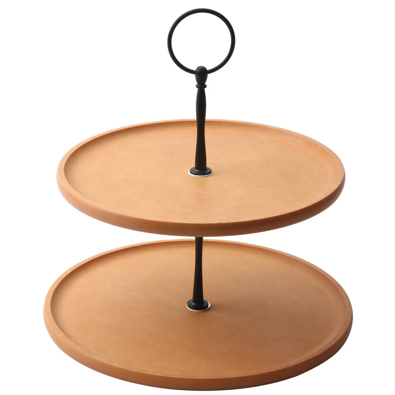 Présentoir à petits gâteaux en bois à 2 niveaux