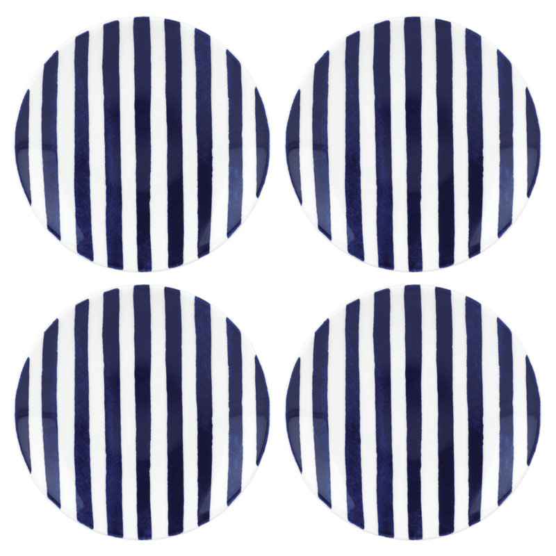 Charlotte Street Porcelain Bread And Butter Plate, White/Blue
