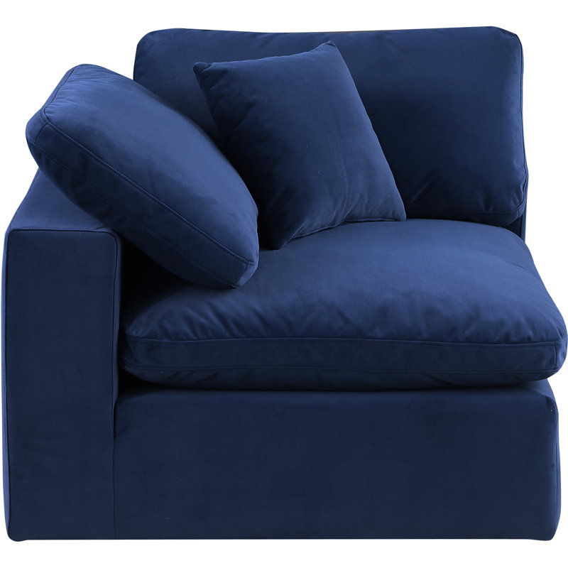 Chaise d'appoint en velours 40 po, Velours marine