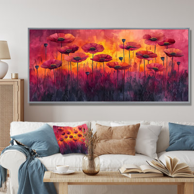 Danse d'automne des Fiery Poppies I - coquelicots, art mural