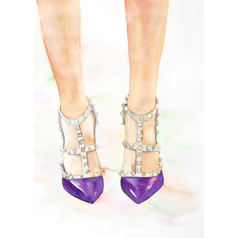 Talons hauts mauves mauves - décor de toile encadrée mauve pour chambre