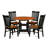 5 Piece Dining Set Includes a Round Dining Room Table with Dropleaf & Shelves and 4 Kitchen Chairs, Black & Cherry-400272935-386459555