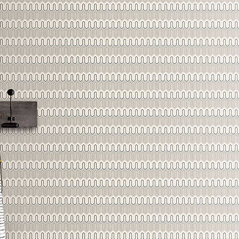 Geometrix 10m x 52.8cm Satin Wallpaper Roll, Grey